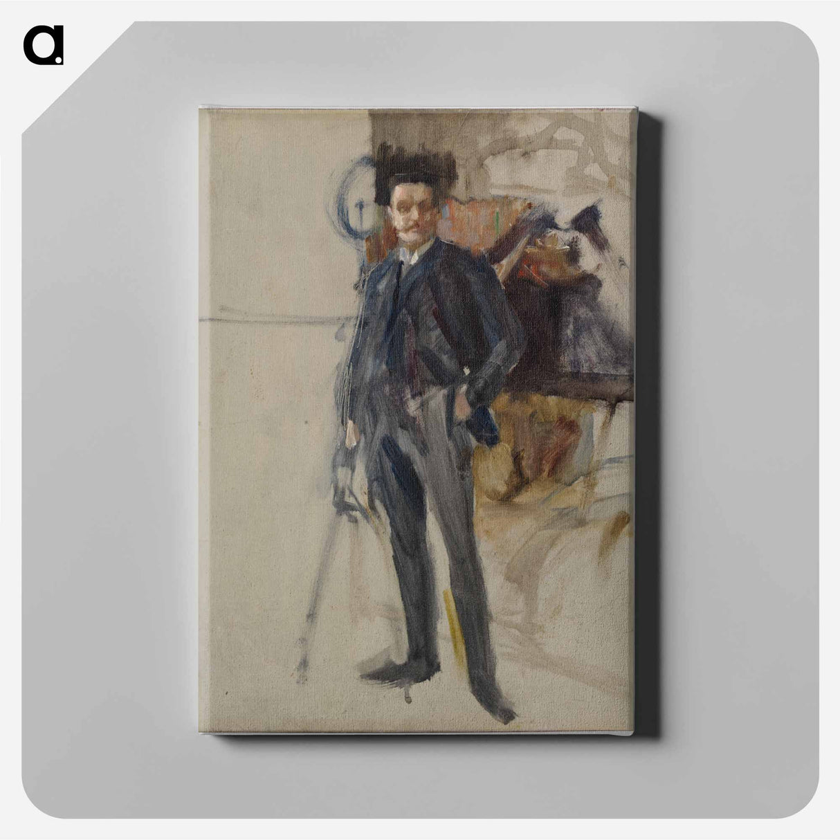 Unfinished self-portrait - アルバート エーデルフェルト Canvas.