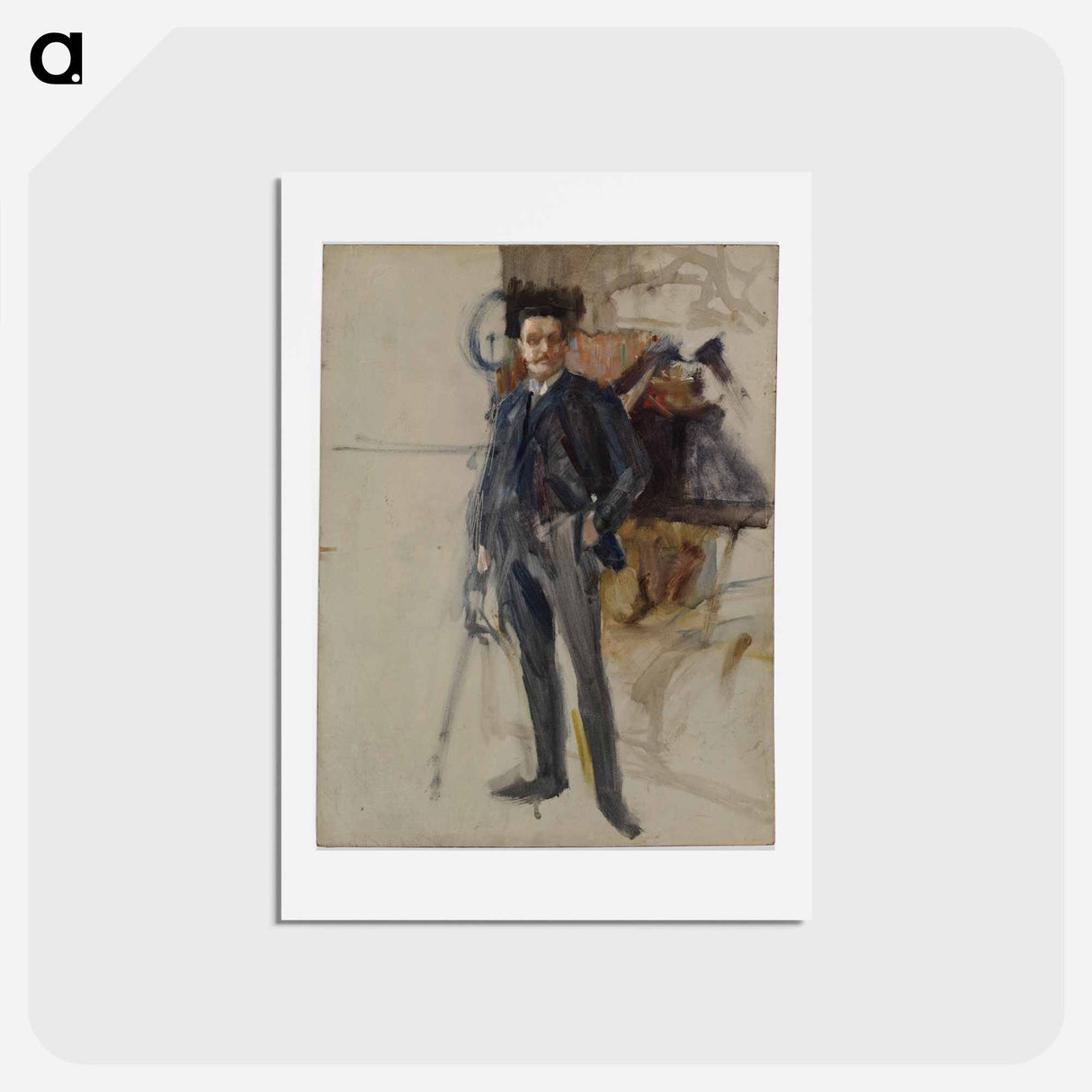 Unfinished self-portrait - アルバート エーデルフェルト Postcard.