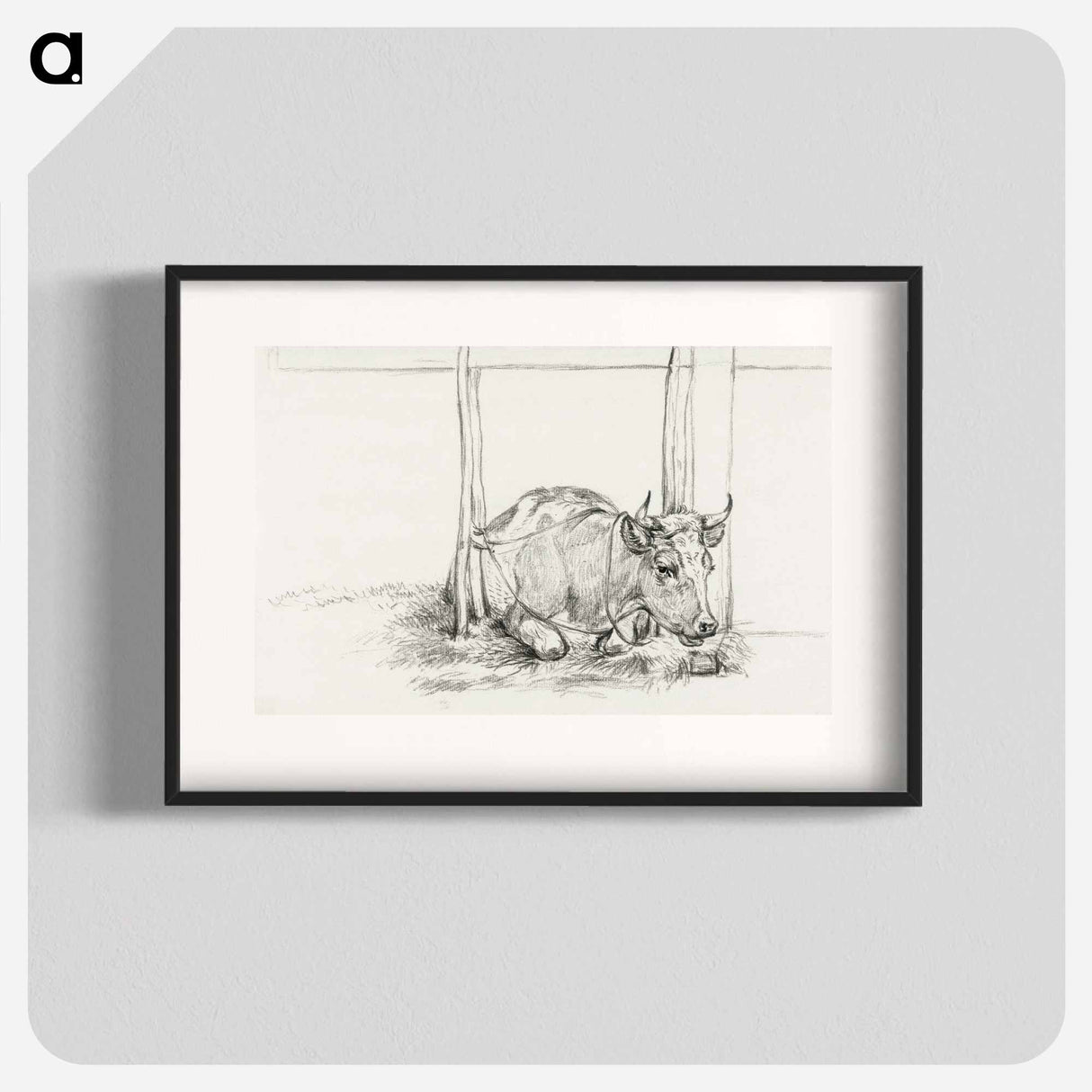 Lying cow - ジャン ベルナール Poster.