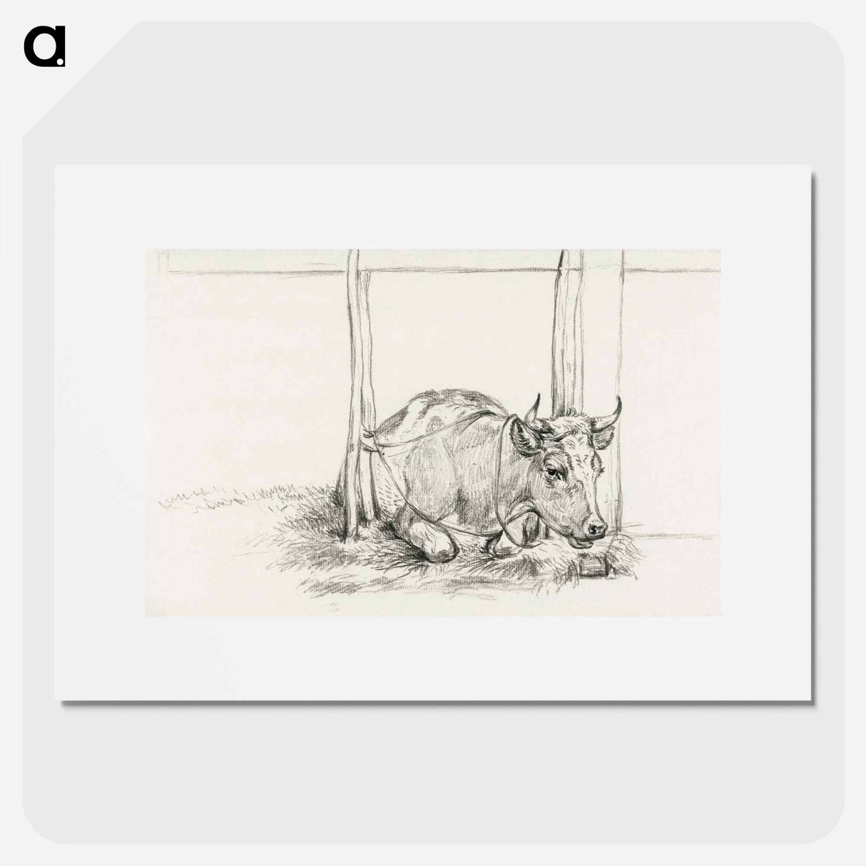 Lying cow - ジャン ベルナール Poster.