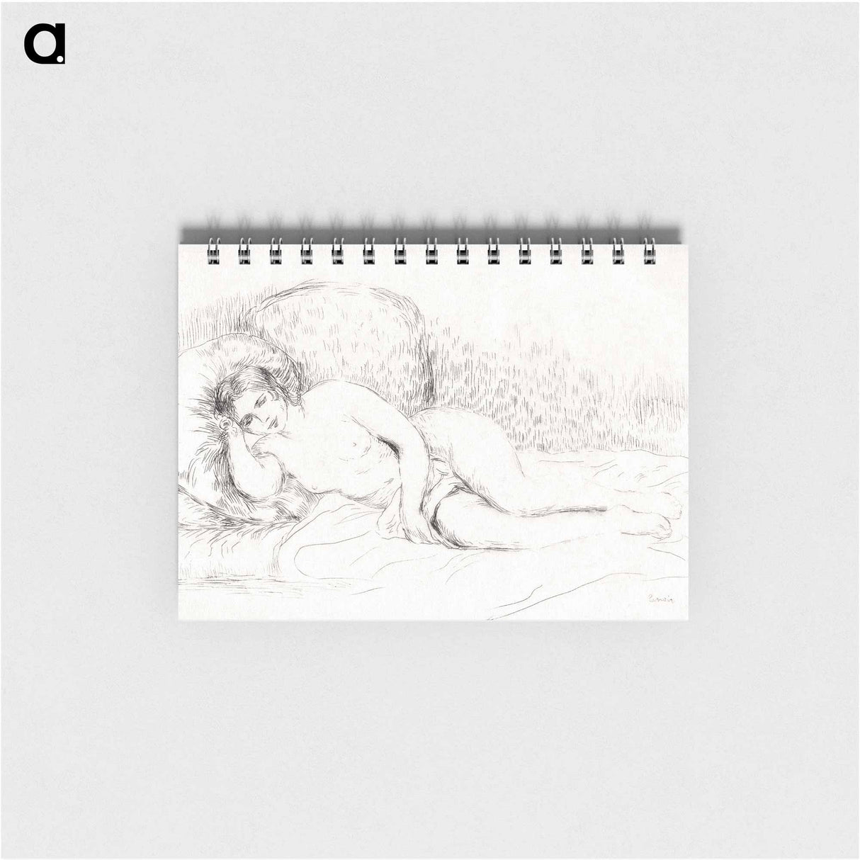 Woman Reclining, to the Left - ピエール オーギュスト ルノワール Memo.