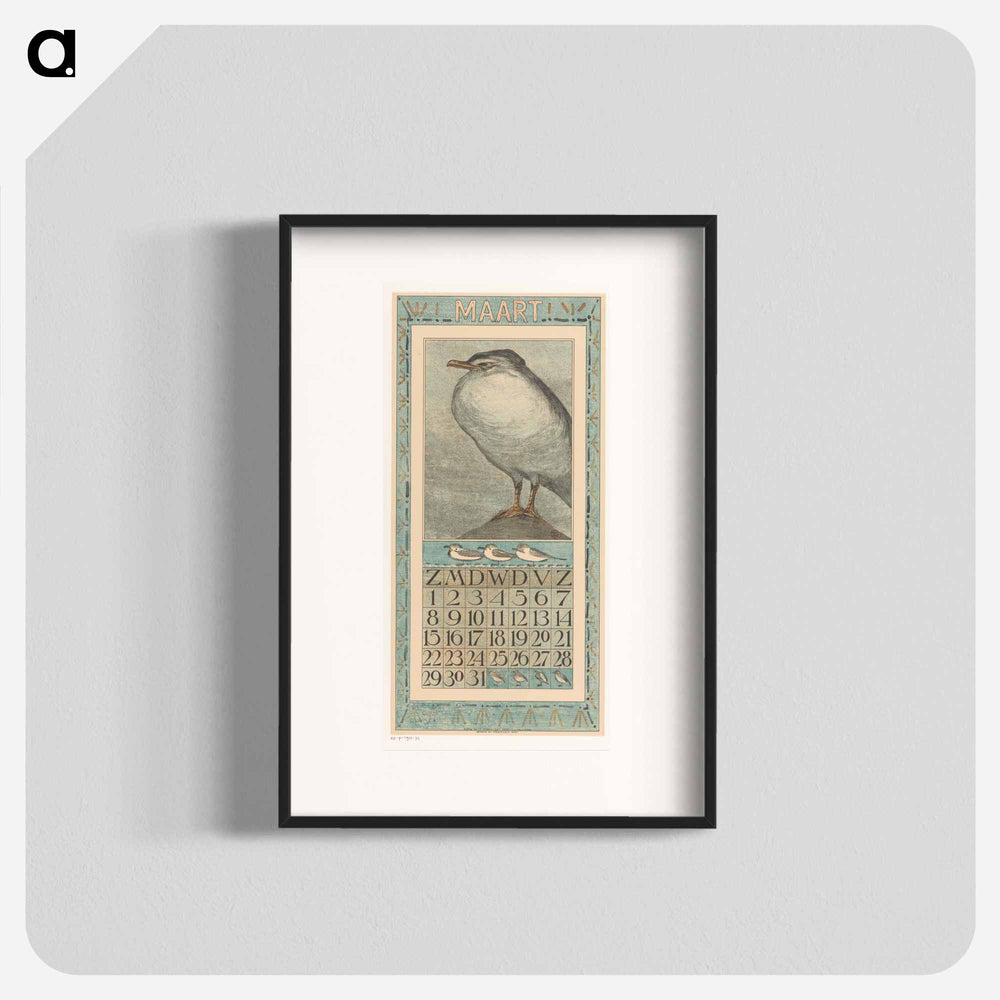 Kalenderblad april met wulp - Theo van Hoytema Poster.