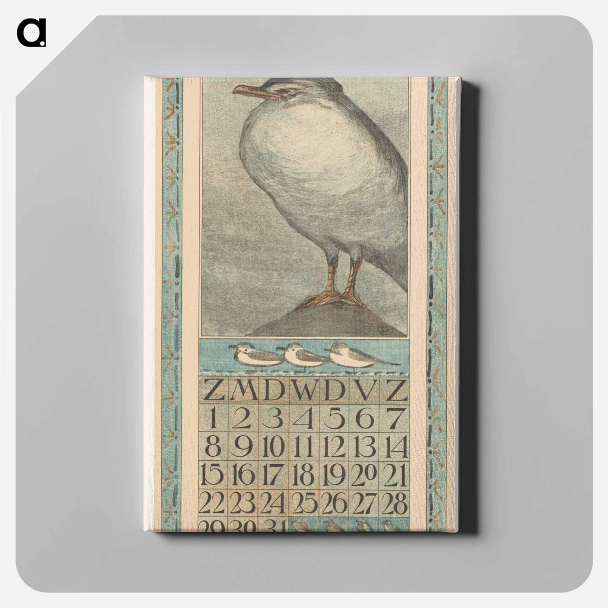 Kalenderblad april met wulp - Theo van Hoytema Canvas.