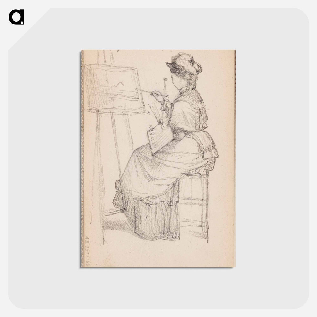 アートポストカード-(unknown) part of a sketchbook - アルバート エーデルフェルト Postcard.