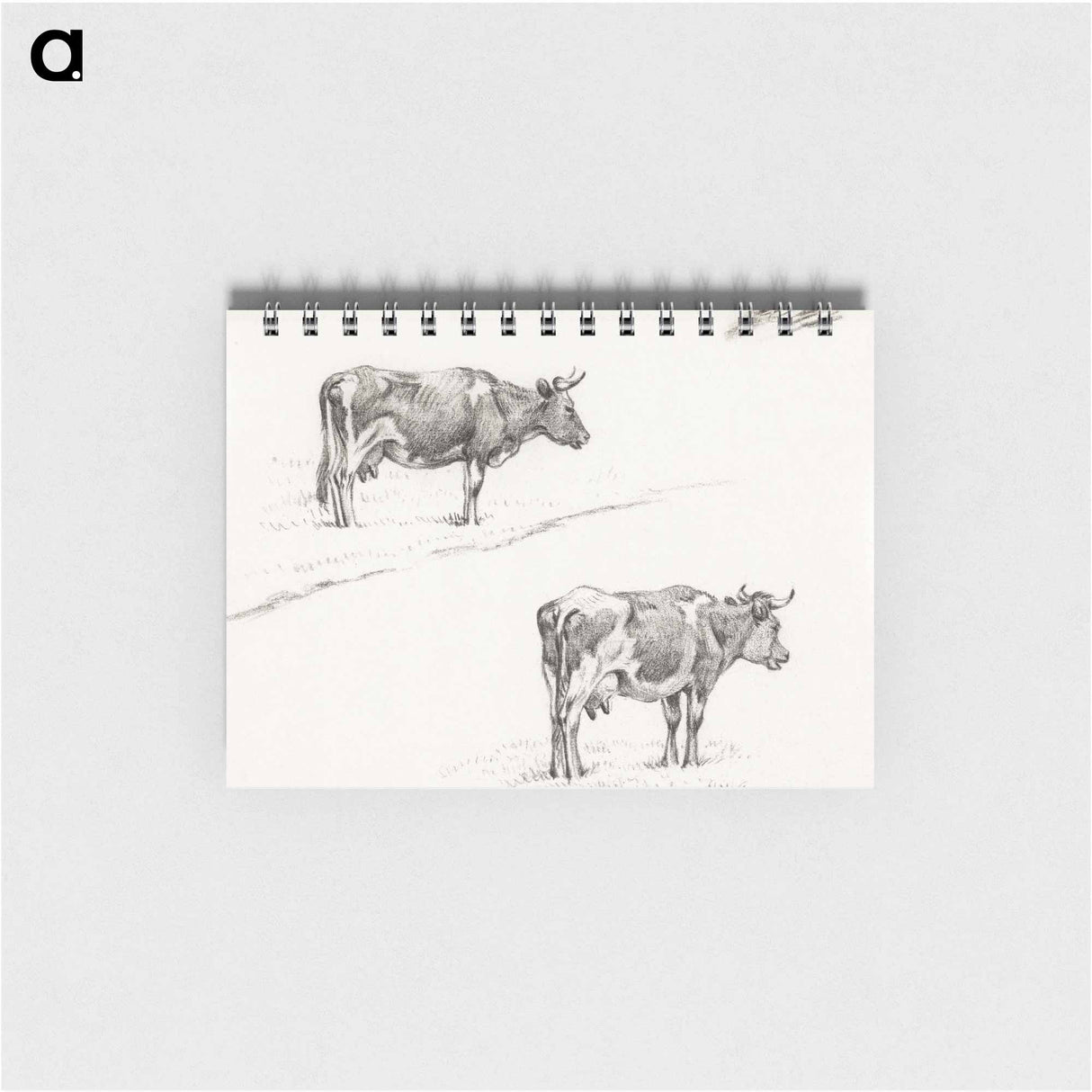 Two sketches of a standing cow - ジャン ベルナール Memo.