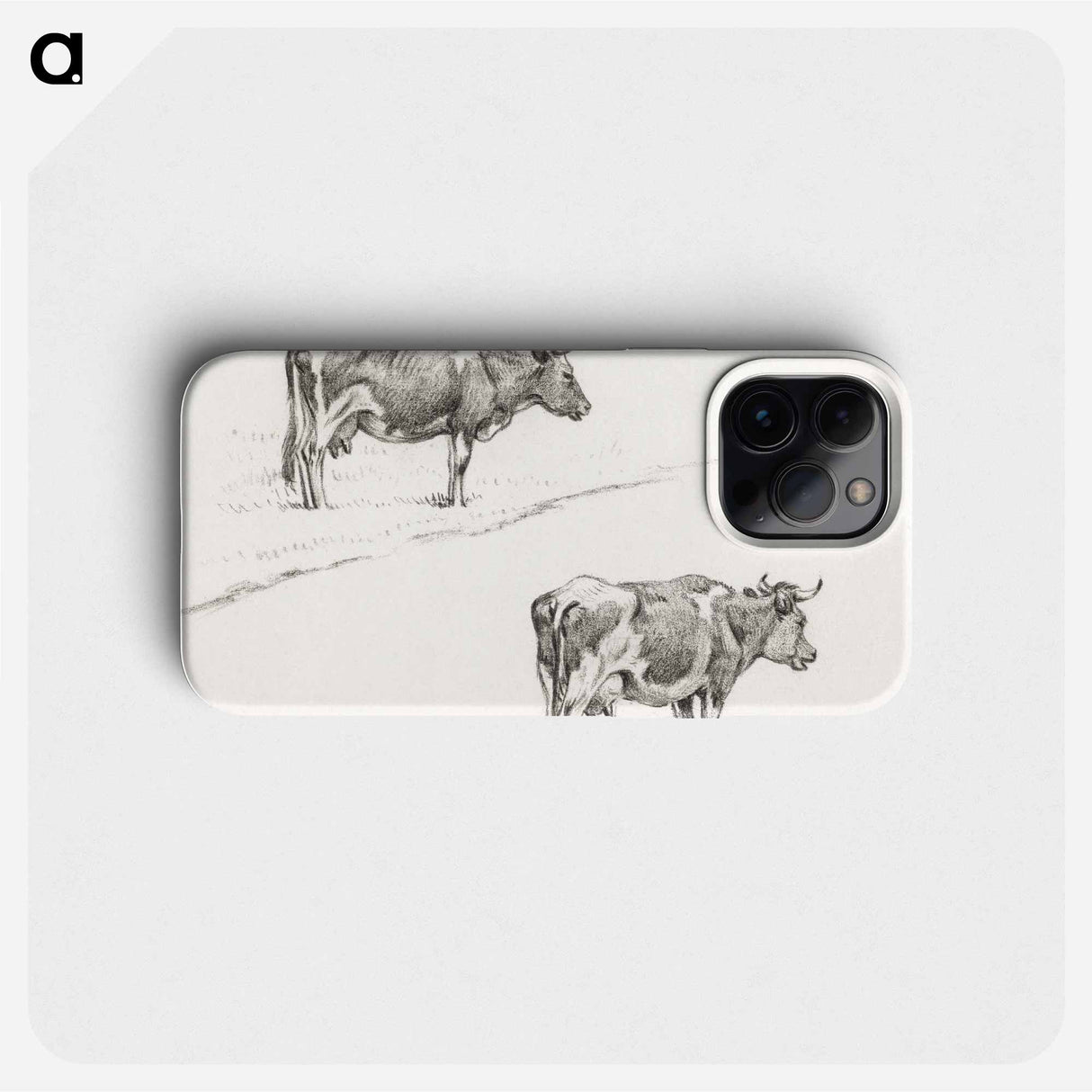 Two sketches of a standing cow - ジャン ベルナール Phone Case.