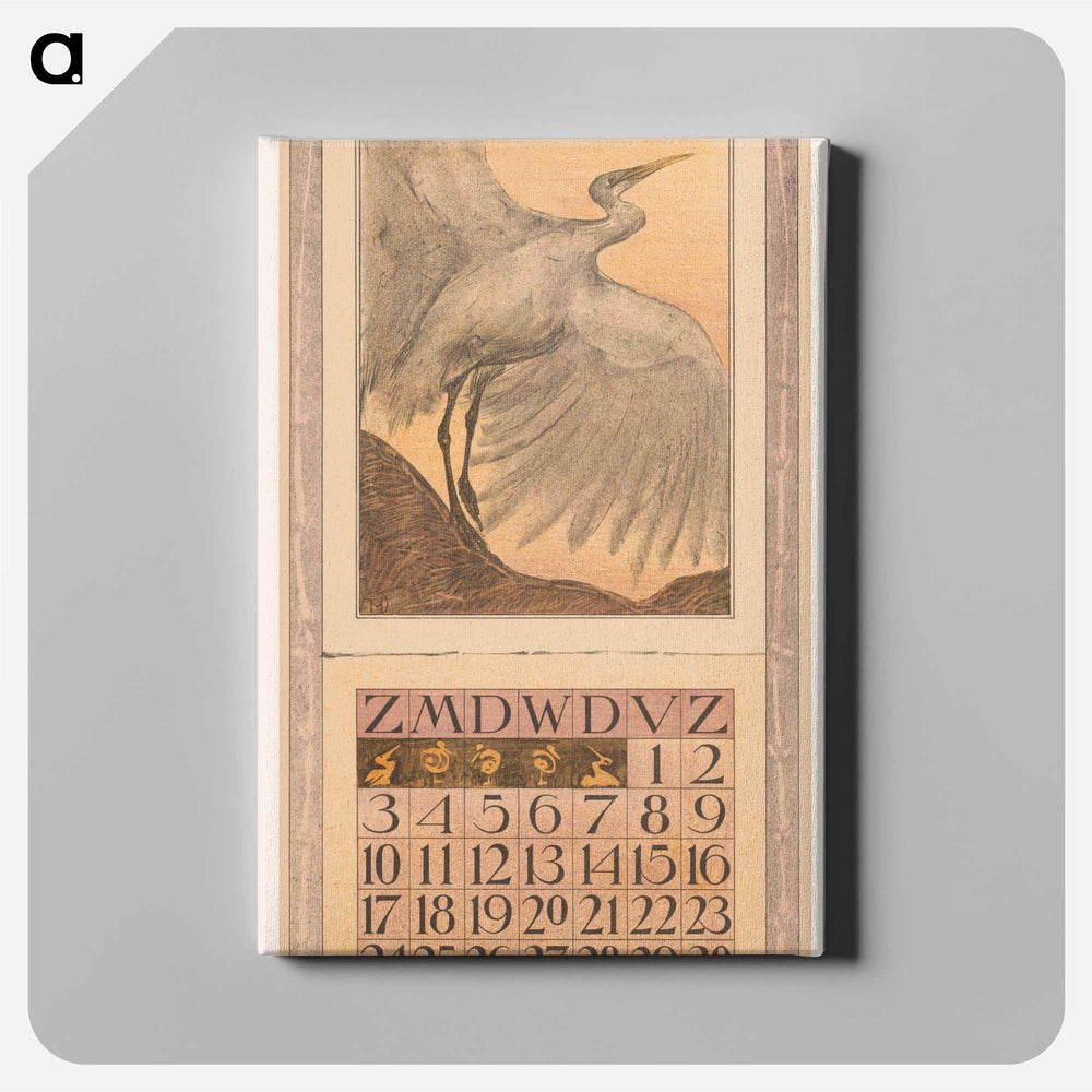Calendar September with Silver Reiger - Theo van Hoytema Canvas.