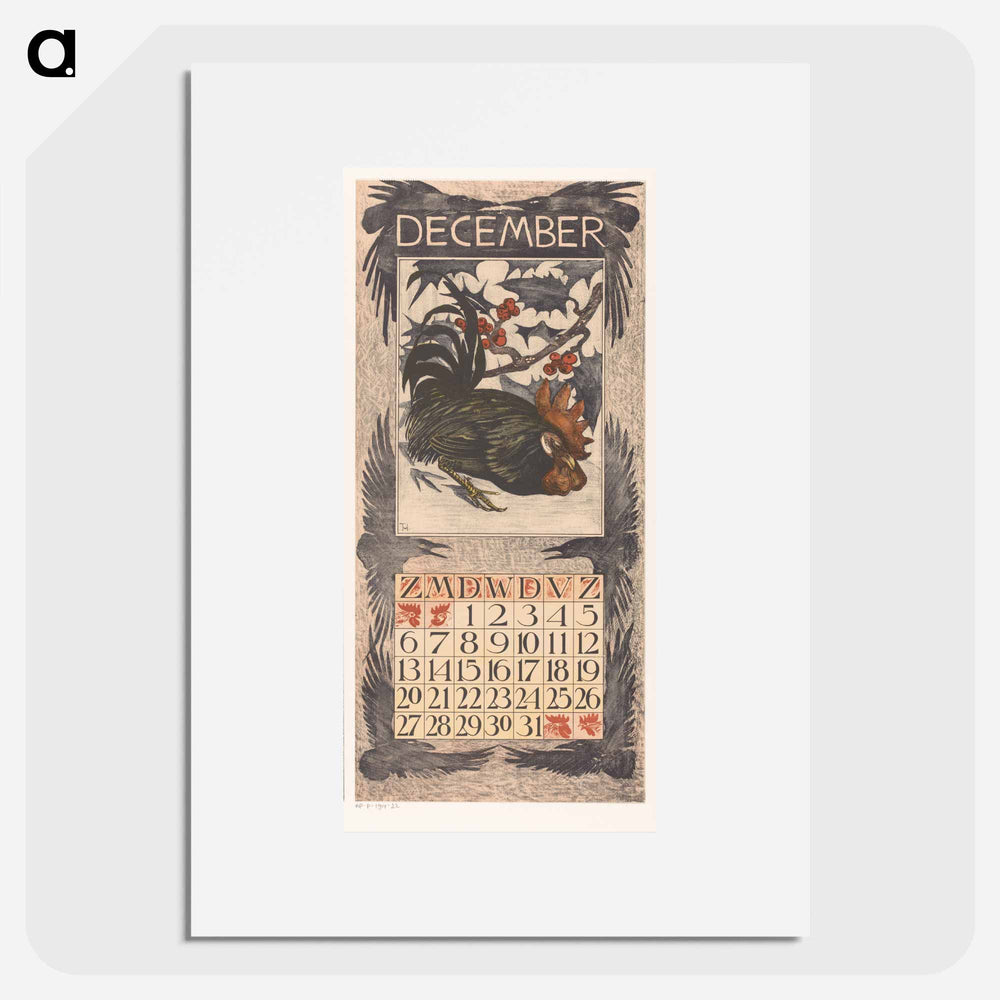 Calendar December with the moon - Theo van Hoytema Poster.
