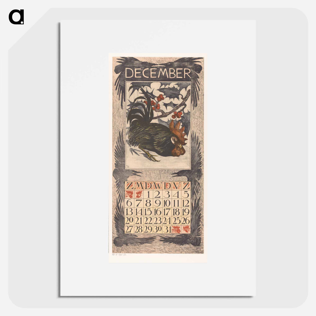 Calendar December with the moon - Theo van Hoytema Poster.