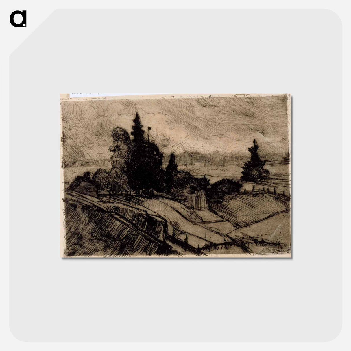 Summer landscape from uusimaa province - アルバート エーデルフェルト Postcard.