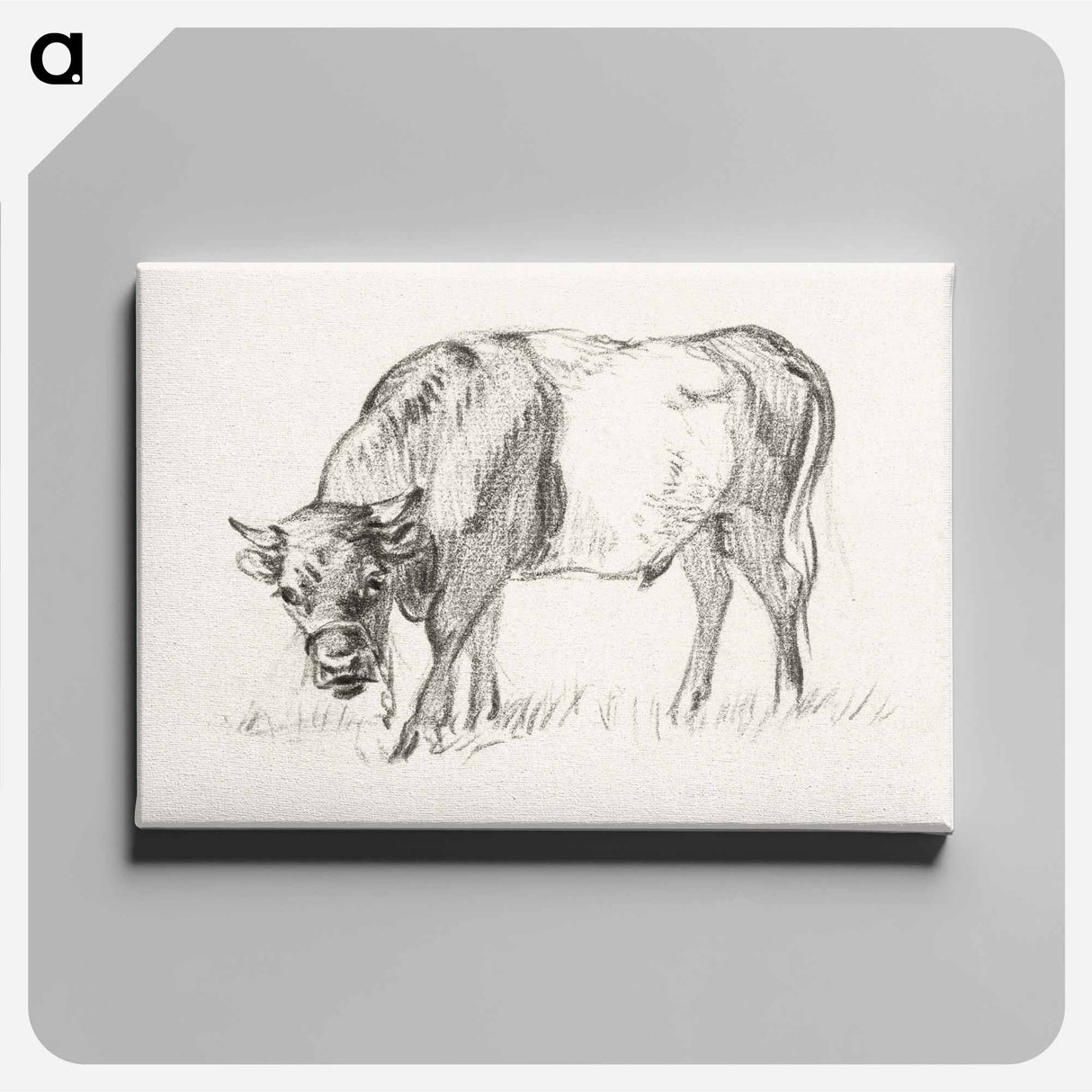アートパネル-Grazing bull - ジャン ベルナール Canvas.