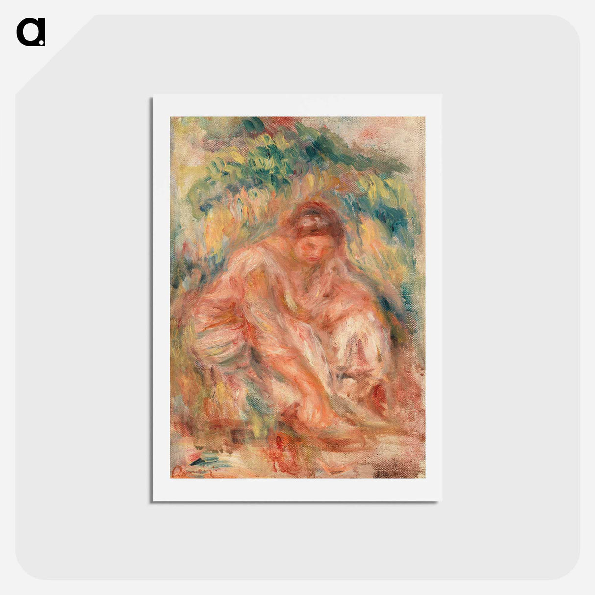 アートポストカード-Sketch of a Woman - ピエール オーギュスト ルノワール Postcard.