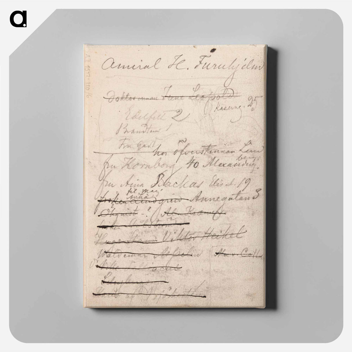 (unknown) part of a sketchbook - アルバート エーデルフェルト Canvas.