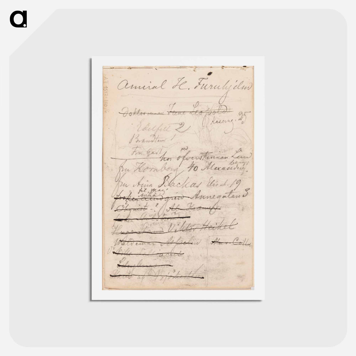 (unknown) part of a sketchbook - アルバート エーデルフェルト Postcard.