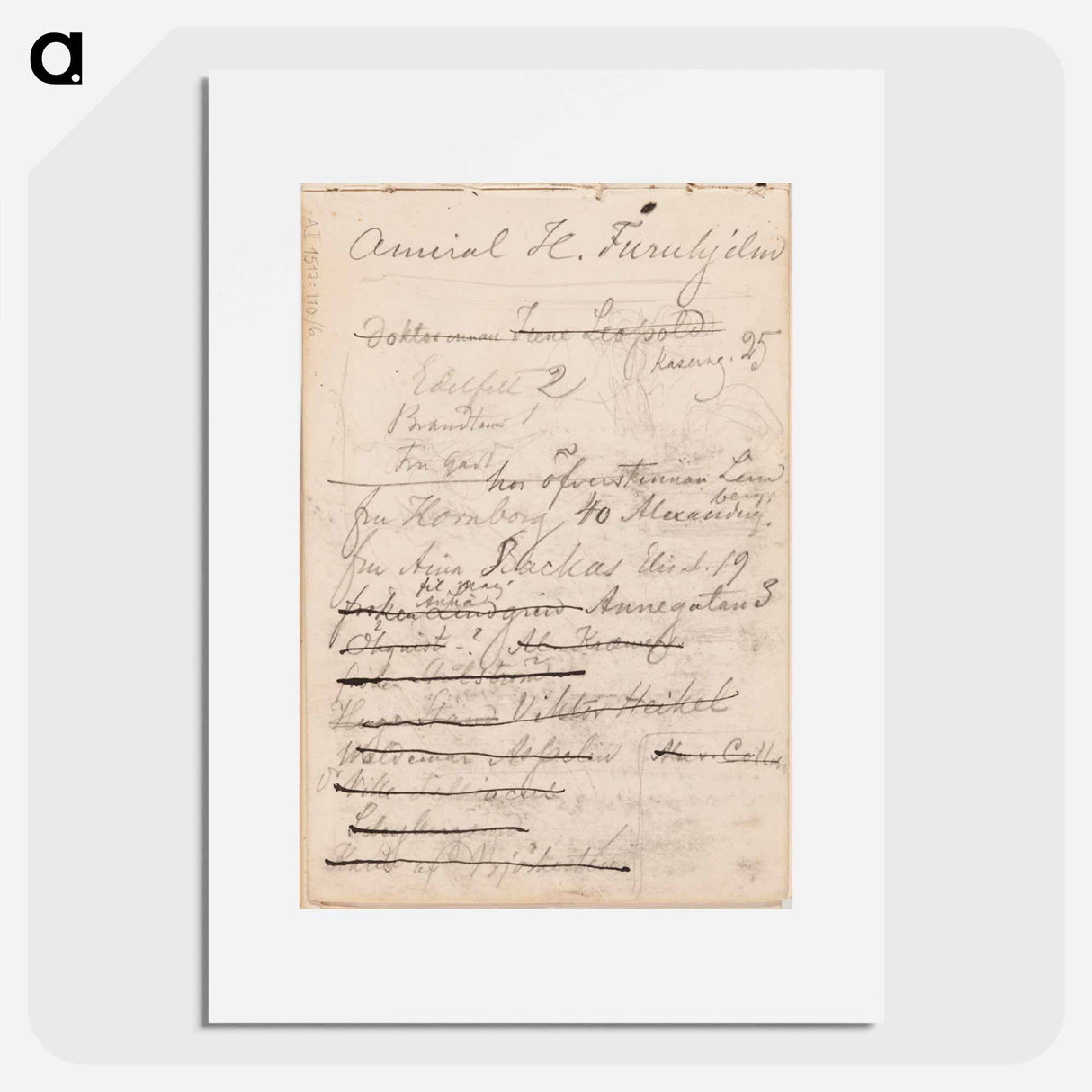 (unknown) part of a sketchbook - アルバート エーデルフェルト Poster.