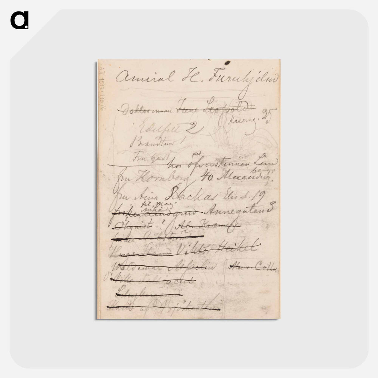 (unknown) part of a sketchbook - アルバート エーデルフェルト Postcard.