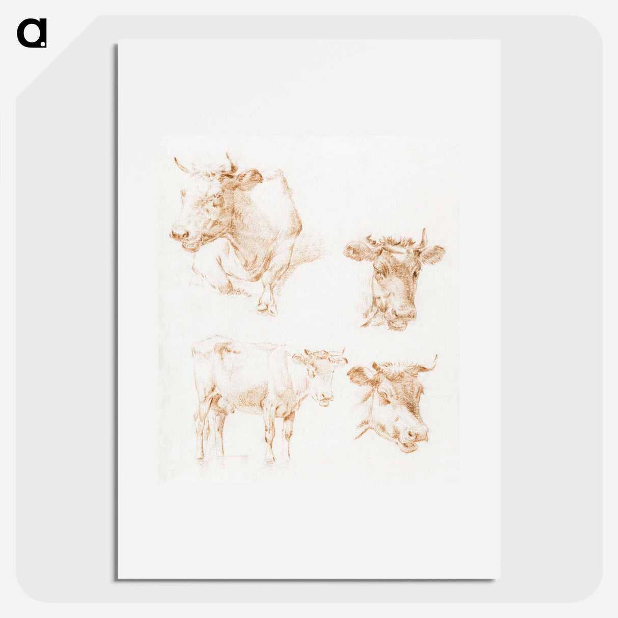 Four cows - ジャン ベルナール Poster.