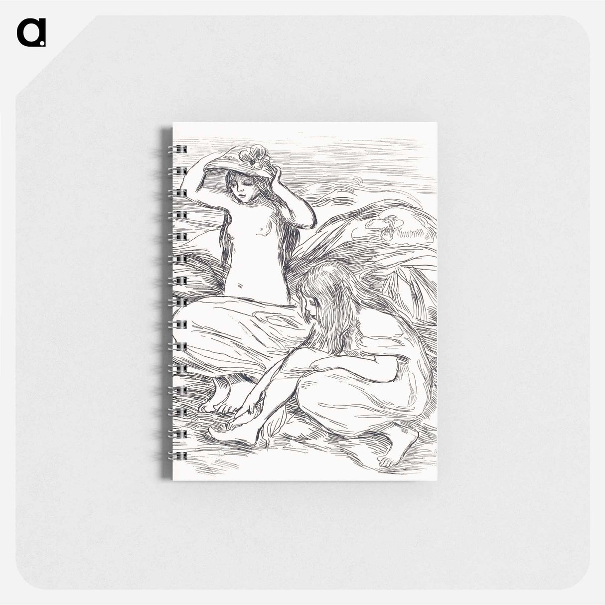 Two Women Bathing - ピエール オーギュスト ルノワール Memo.