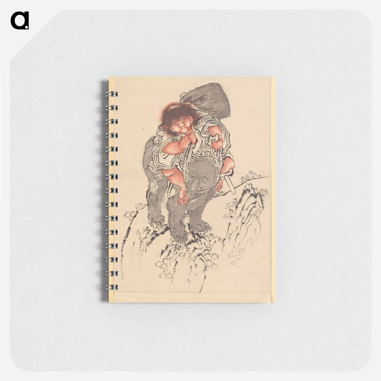 Sakata Kintoki Riding on Bear's Back - 葛飾 北斎 Memo.