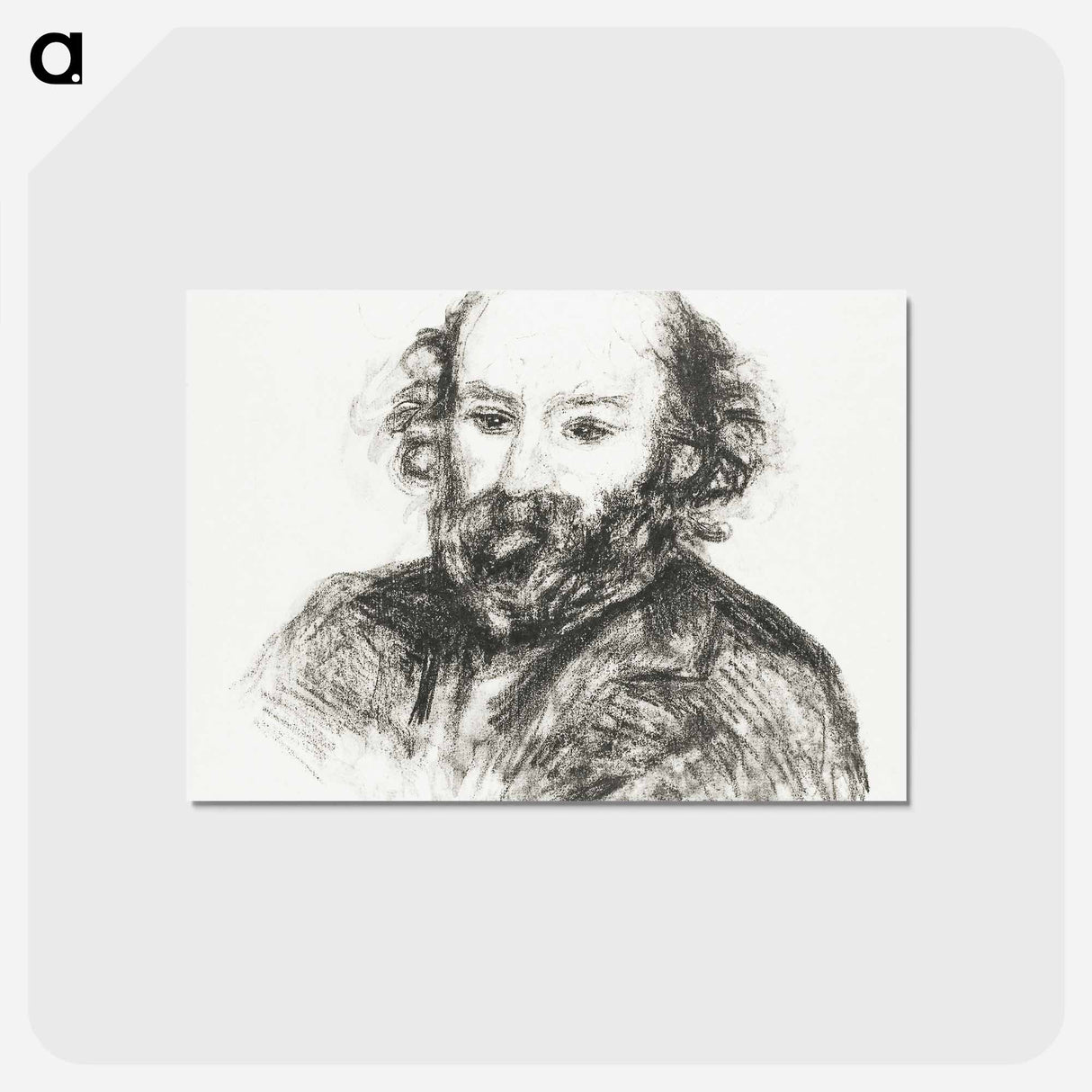アートポストカード-Portrait of Cezanne - ピエール オーギュスト ルノワール Postcard.