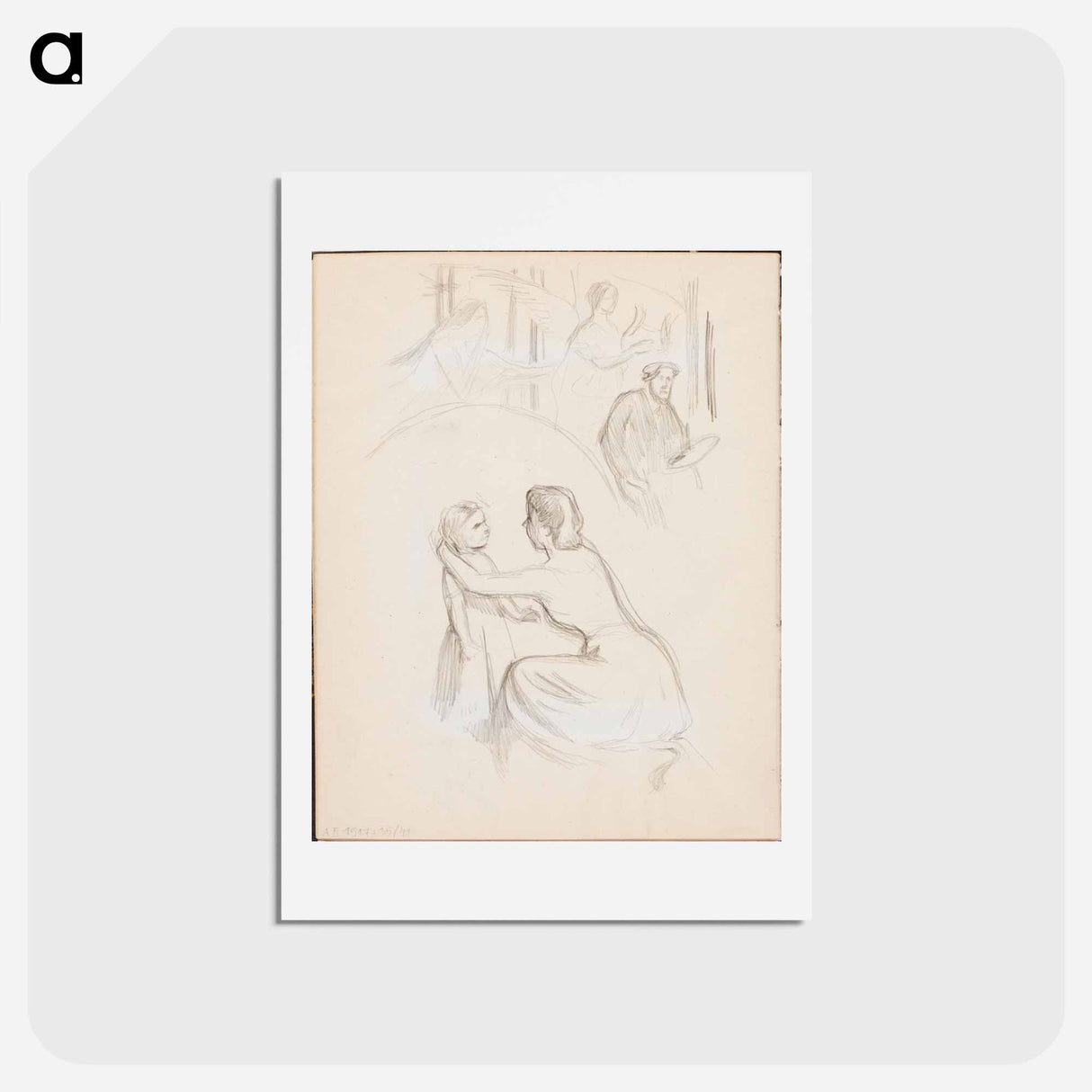 アートポストカード-(unknown)part of a sketchbook - アルバート エーデルフェルト Postcard.
