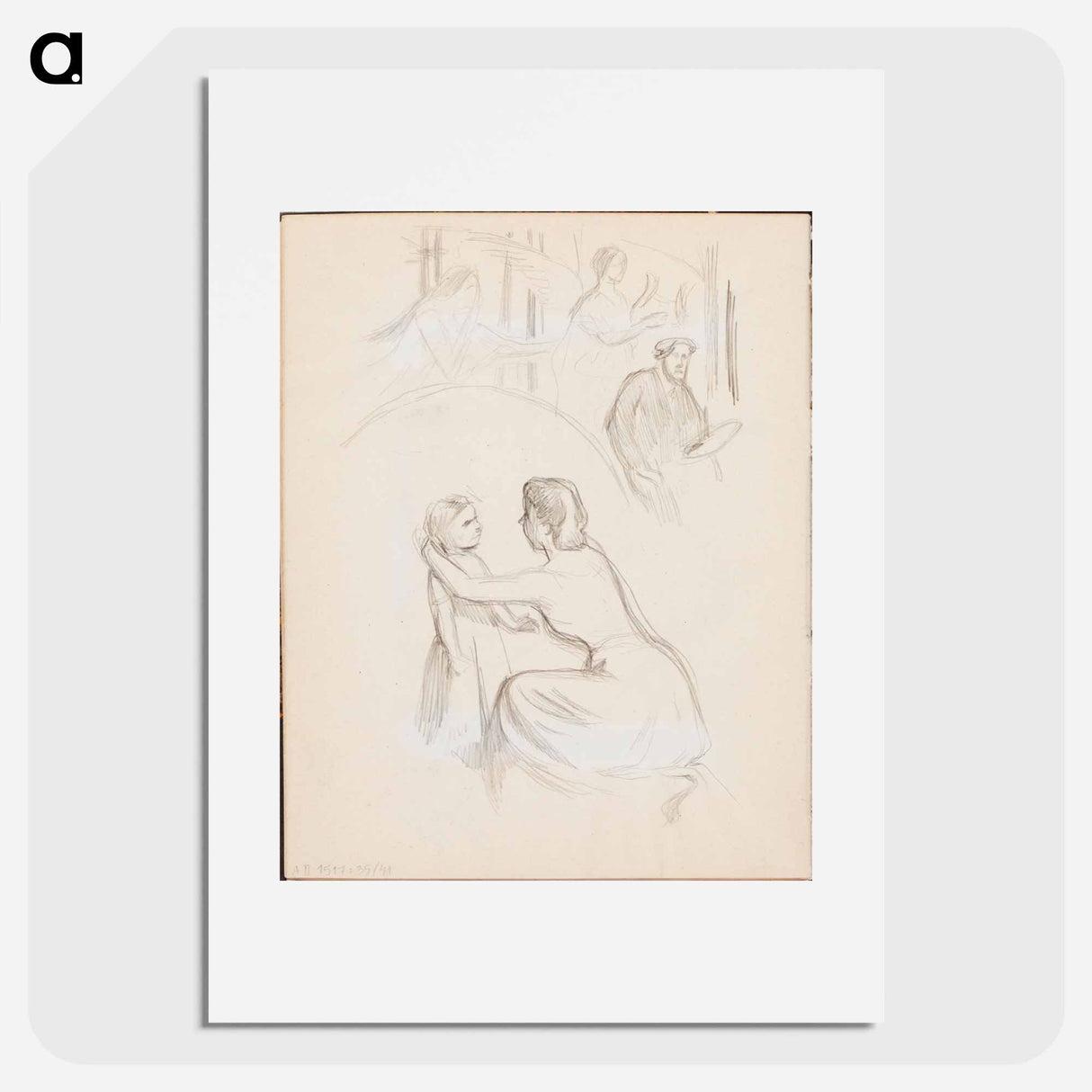 アートポスター-(unknown)part of a sketchbook - アルバート エーデルフェルト Poster.