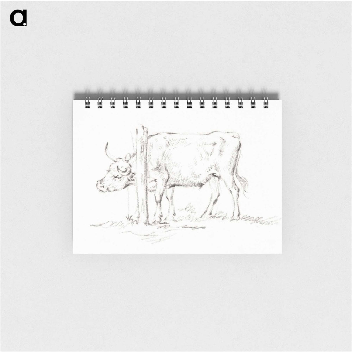 Standing cow, with its head between poles - ジャン ベルナール Memo.