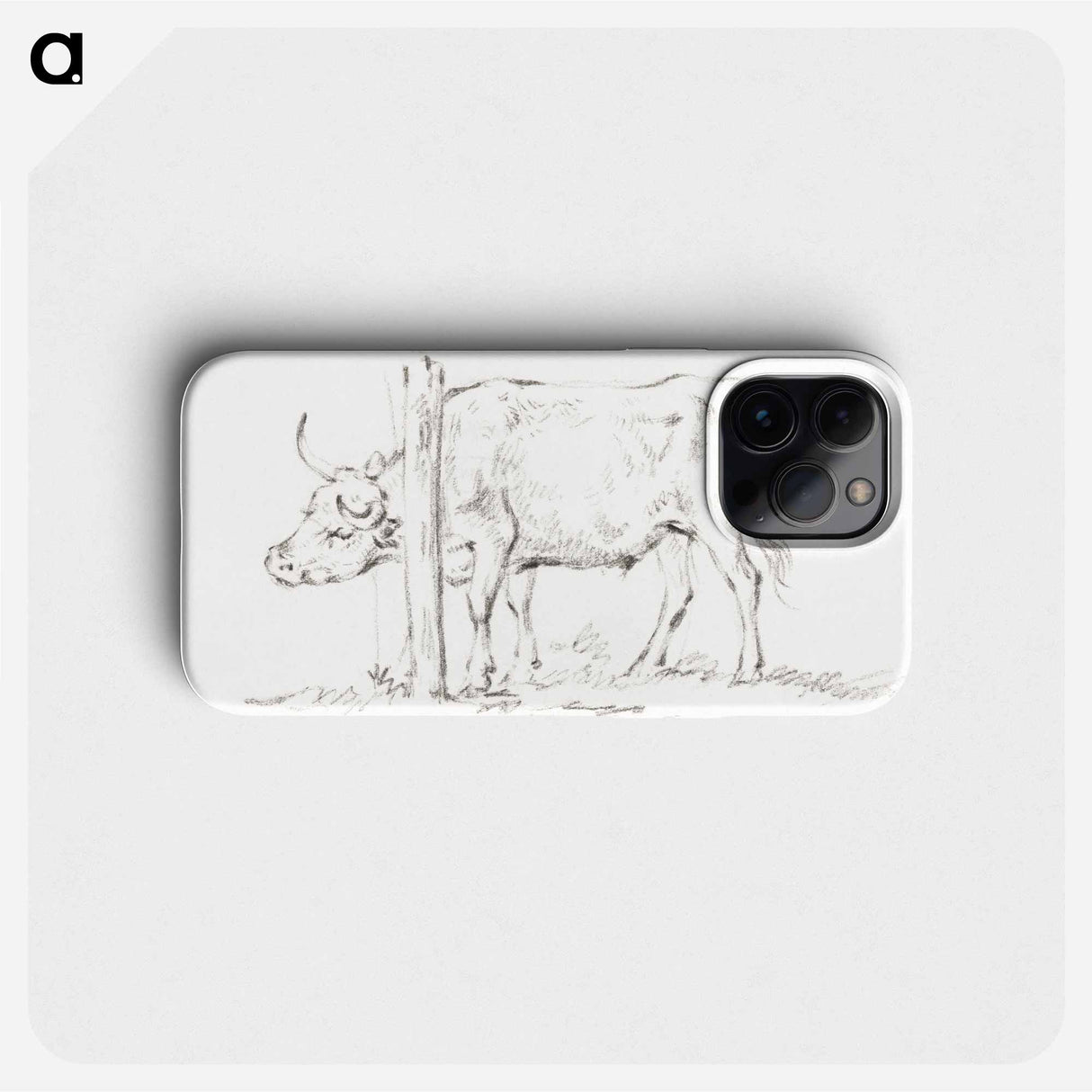 Standing cow, with its head between poles - ジャン ベルナール Phone Case.