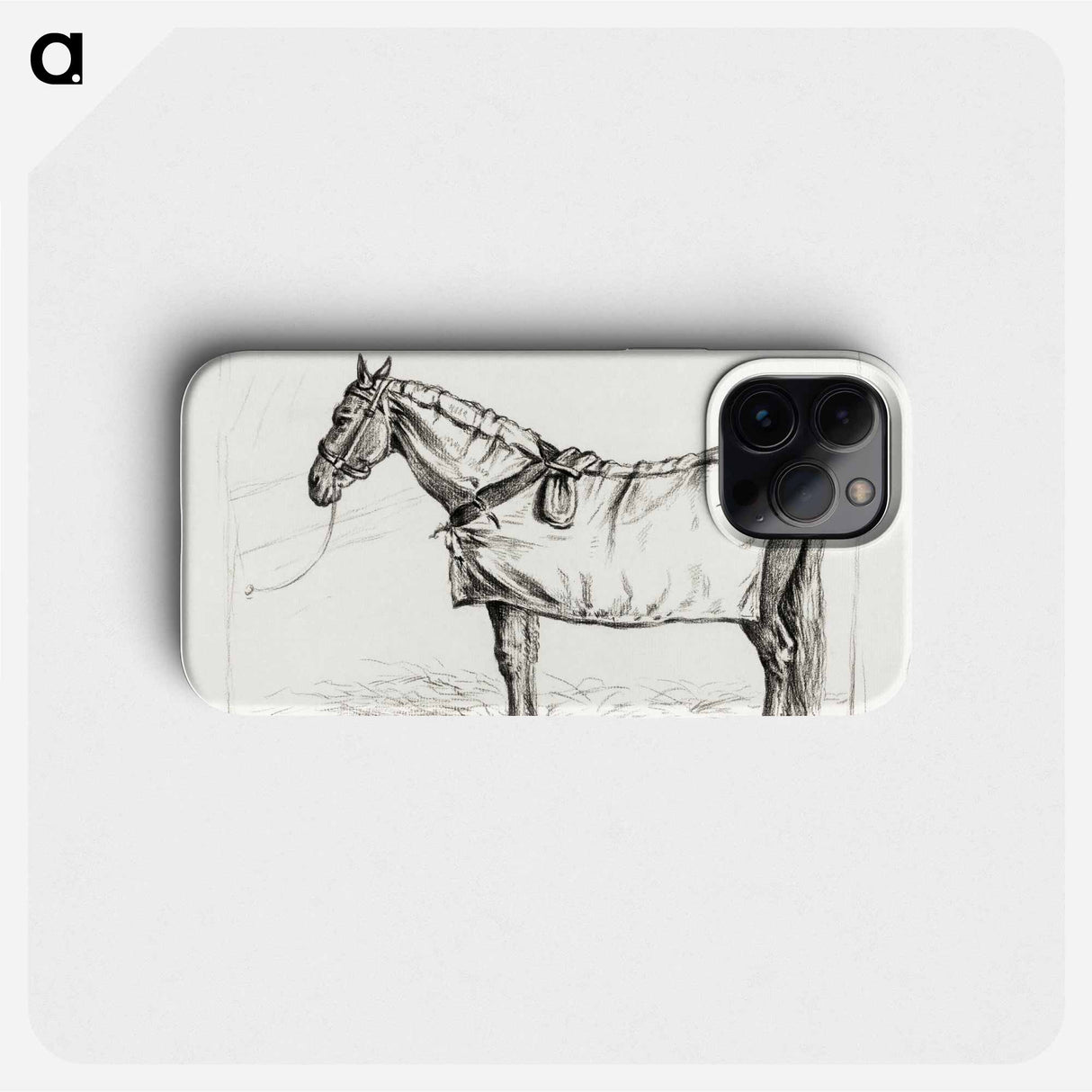 Horse standing in stable with blanket - ジャン ベルナール Phone Case.