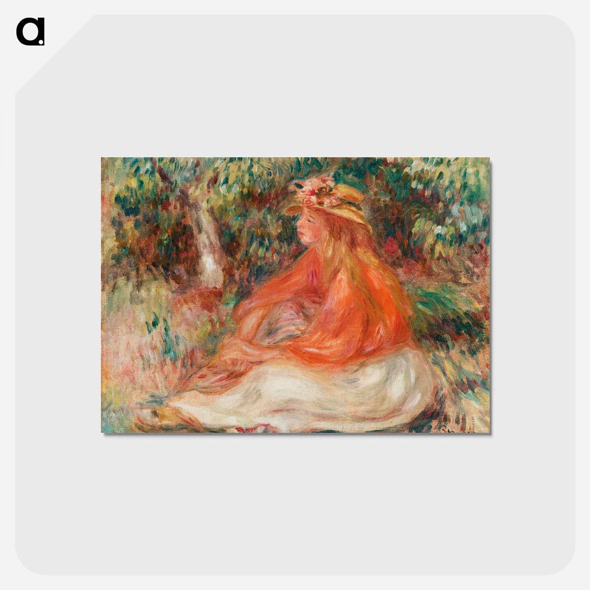 アートポストカード-Seated Woman - ピエール オーギュスト ルノワール Postcard.