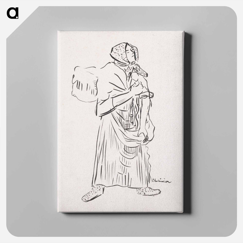 Woman with a hamper - アーノルド ピーター ワイズ クビンチャン Canvas.