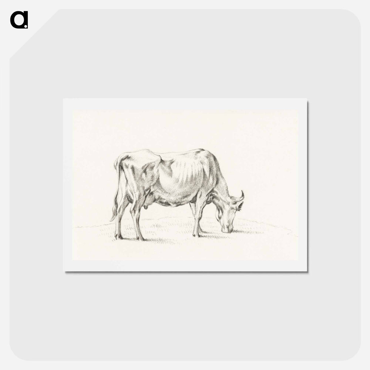 アートポストカード-Standing cow - ジャン ベルナール Postcard.
