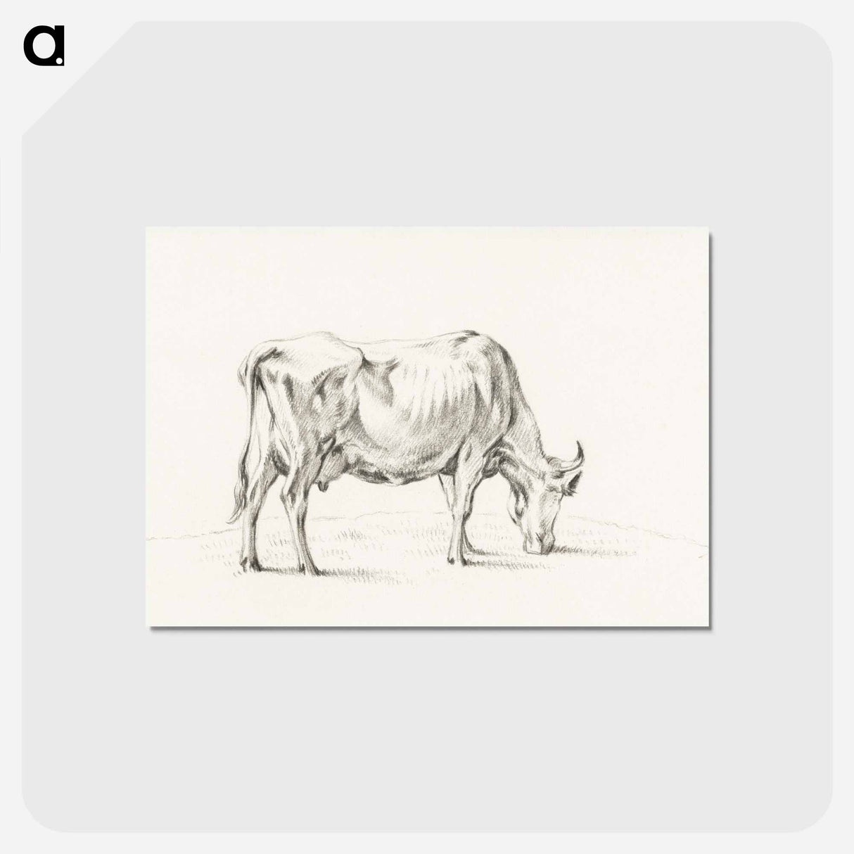 アートポストカード-Standing cow - ジャン ベルナール Postcard.