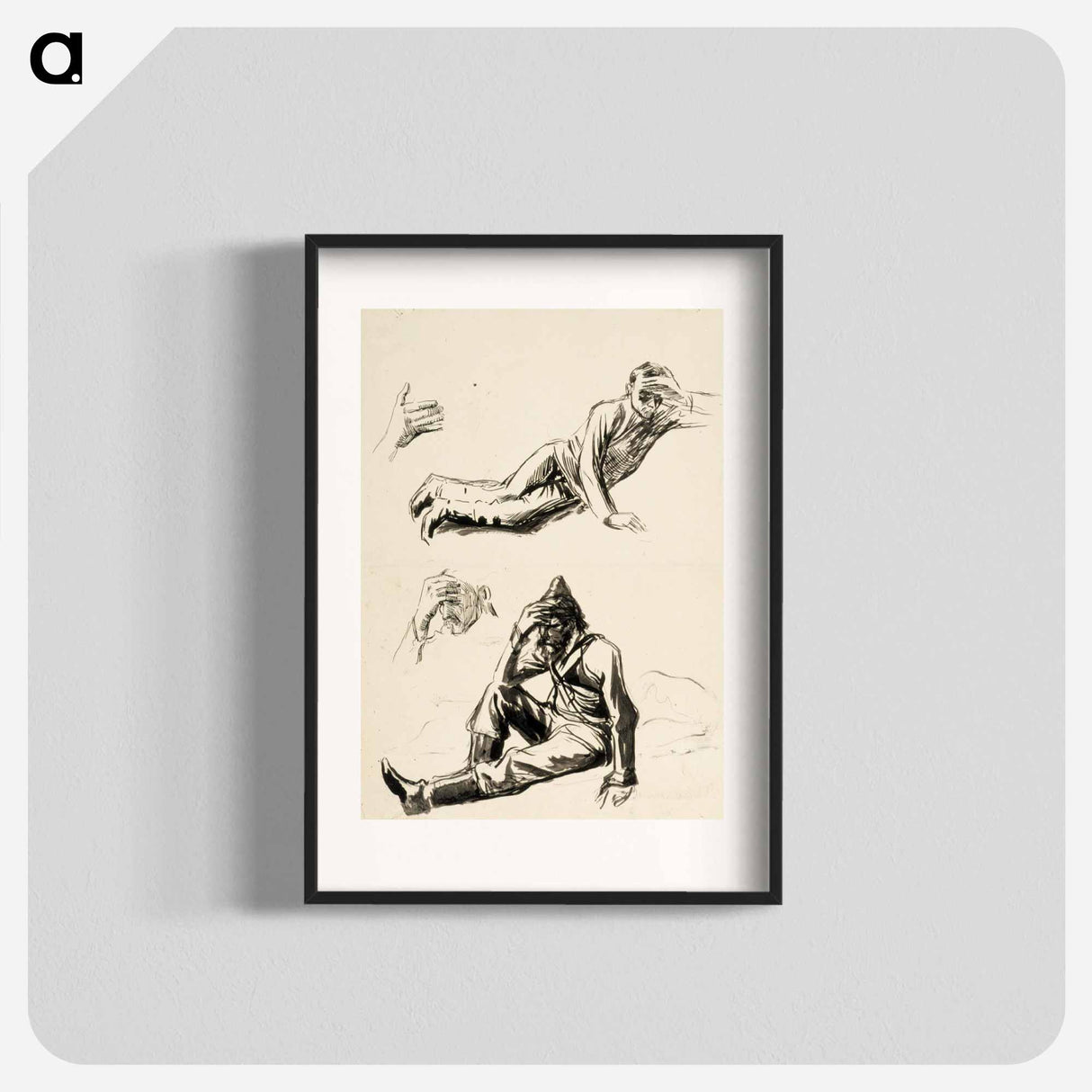 Kuoleva soturi, luonnos - アルバート エーデルフェルト Poster.