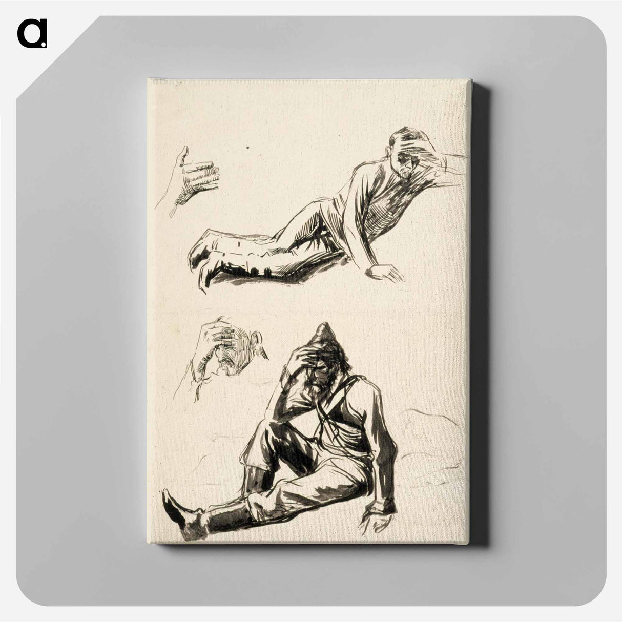 Kuoleva soturi, luonnos - アルバート エーデルフェルト Canvas.