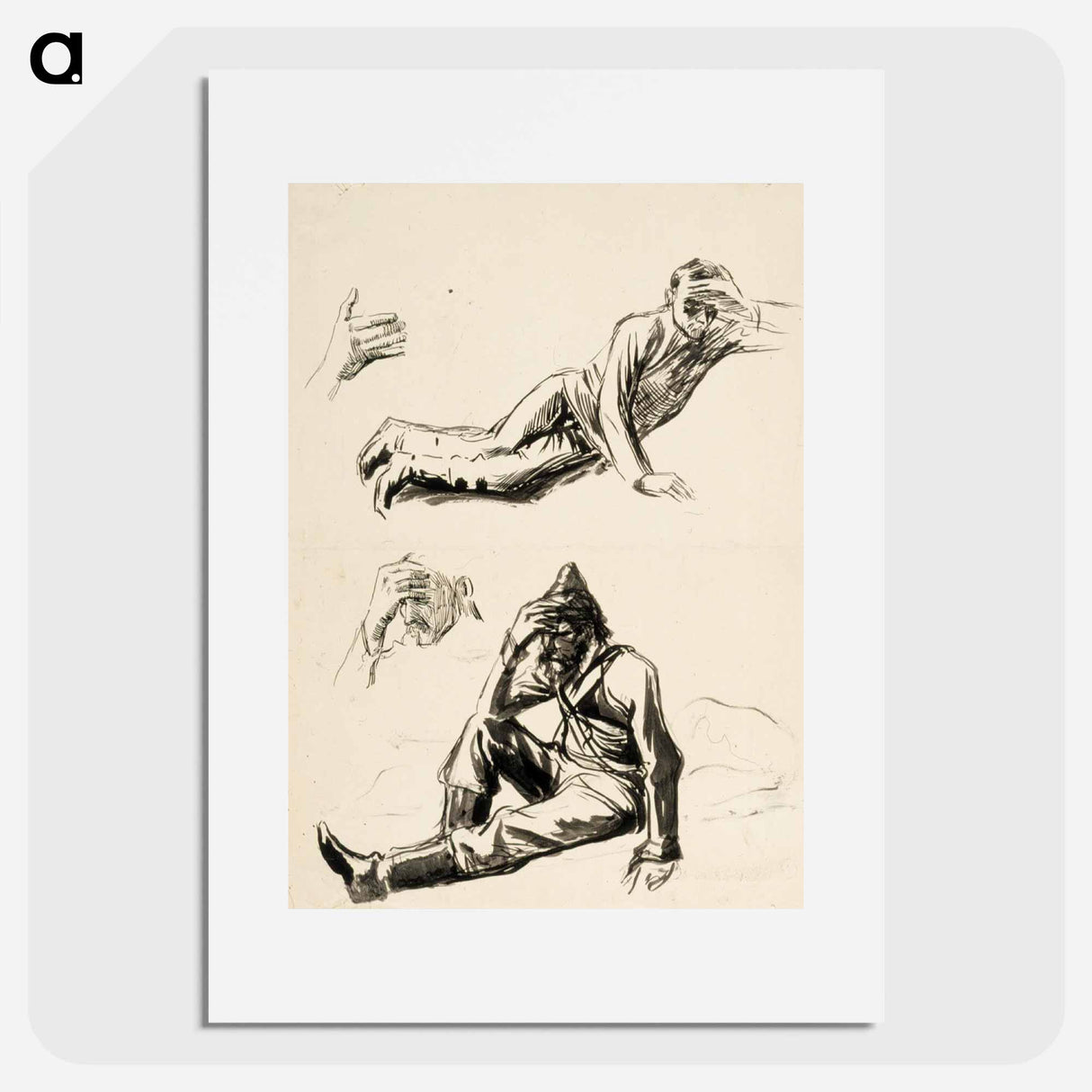 Kuoleva soturi, luonnos - アルバート エーデルフェルト Poster.