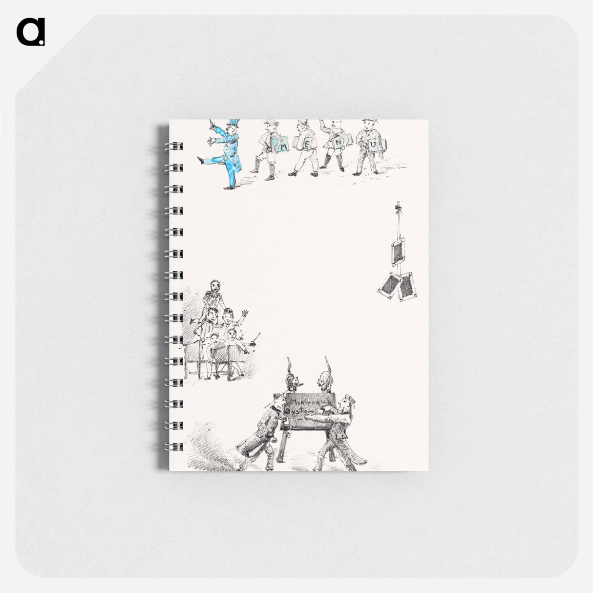 Menukaart met onderwijzers en leerlingen - テオ ヴァン ホイテマ Memo.