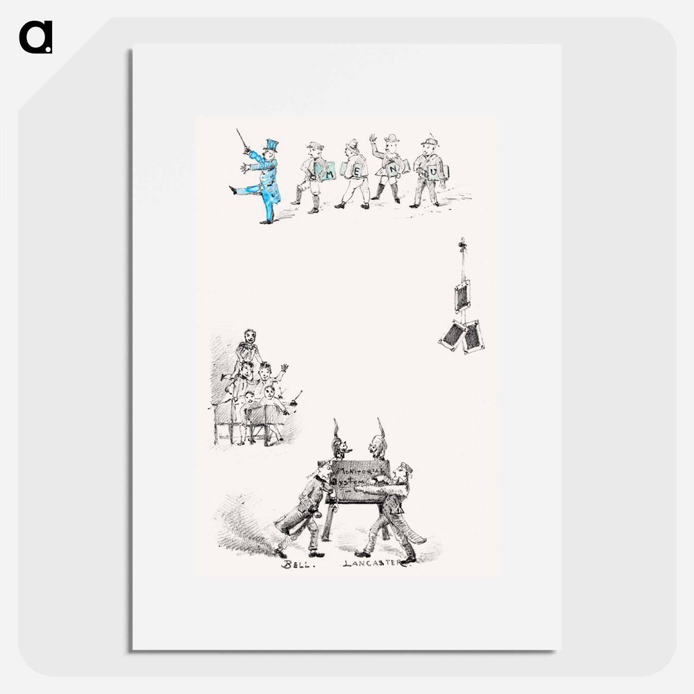 Menu art with handles and learners - Theo van Hoytema Poster.