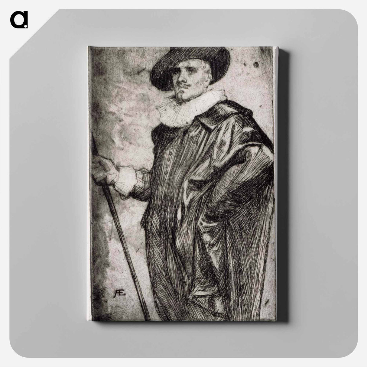 Mies 1600-luvun puvussa - アルバート エーデルフェルト Canvas.