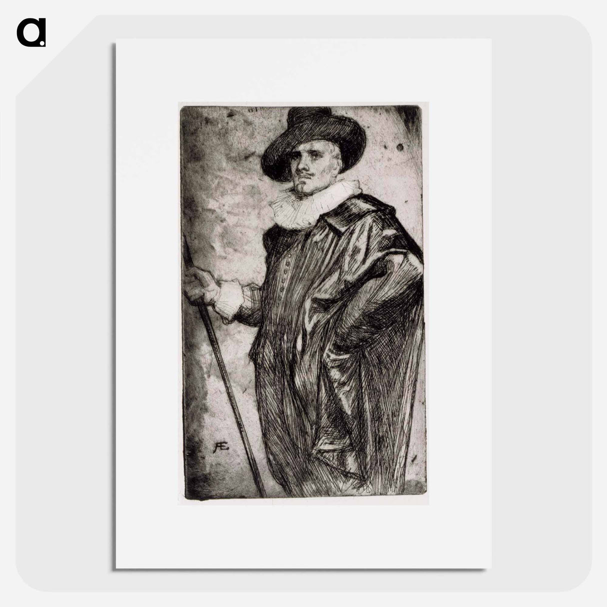 Mies 1600-luvun puvussa - アルバート エーデルフェルト Poster.