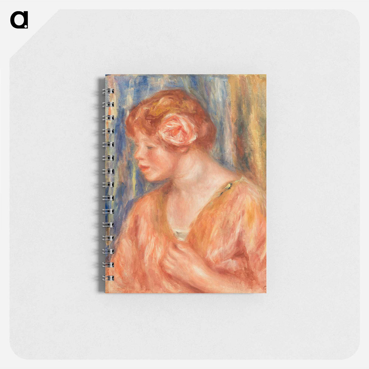 Young Woman with Rose - ピエール オーギュスト ルノワール Memo.