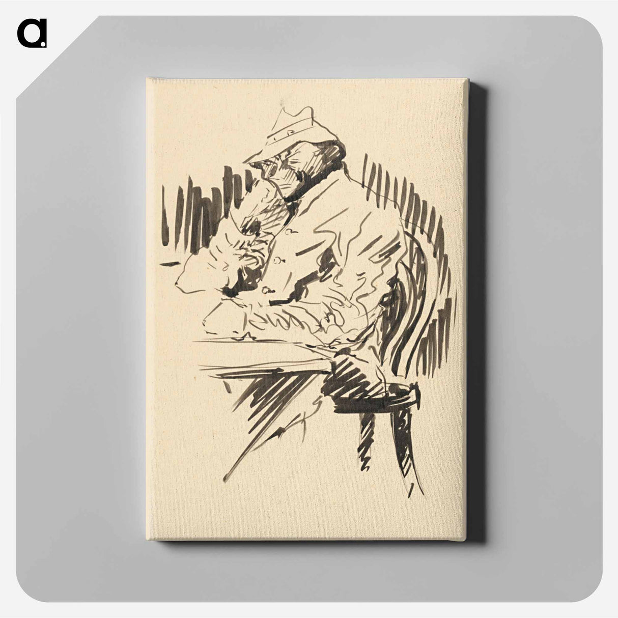 アートパネル-At the table (study) - アーノルド ピーター ワイズ クビンチャン Canvas.