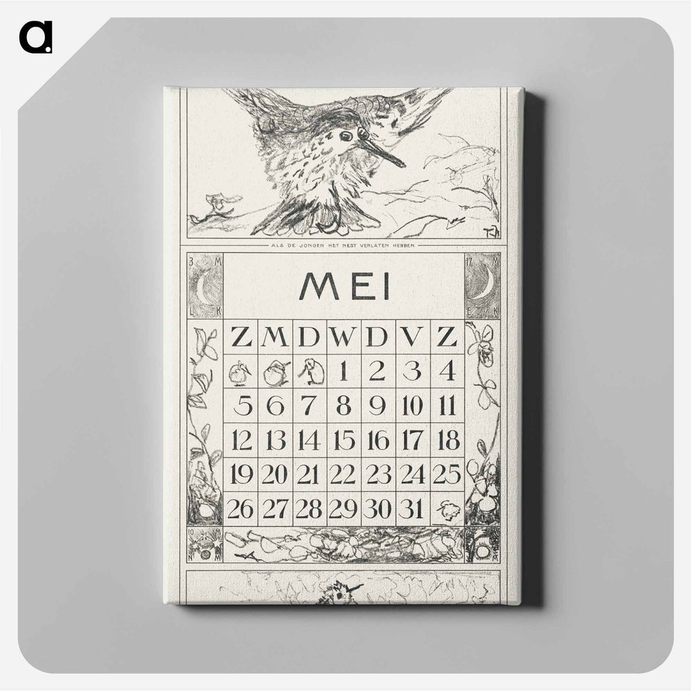 Calendar with my beloved children - Theo van Hoytema Canvas.
