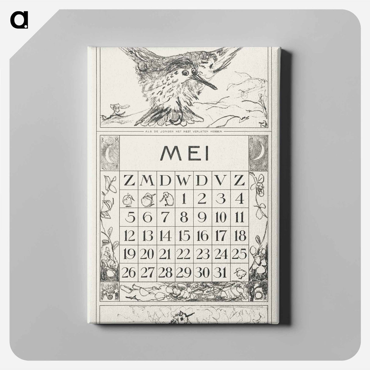 Calendar with my beloved children - Theo van Hoytema Canvas.