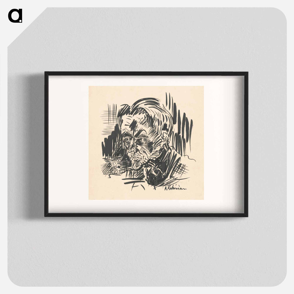 Head of a man with an owl - アーノルド ピーター ワイズ クビンチャン Poster.