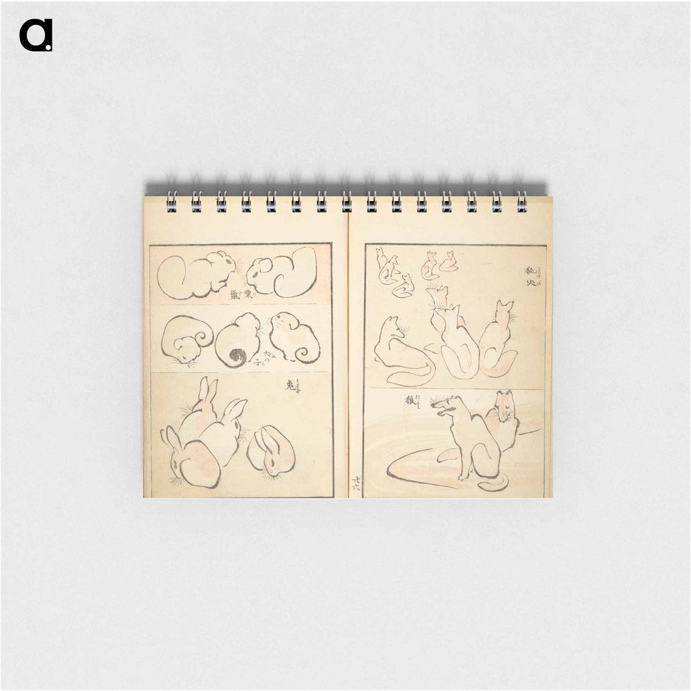 Transmitting the Spirit, Revealing Form of Things: Picture Album of Drawings at One Stroke - 葛飾 北斎 Memo.