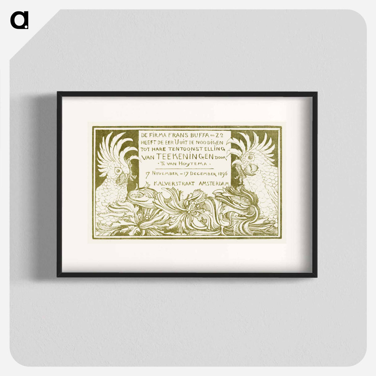 Uitnodiging met twee kaketoes - Theo van Hoytema Poster.