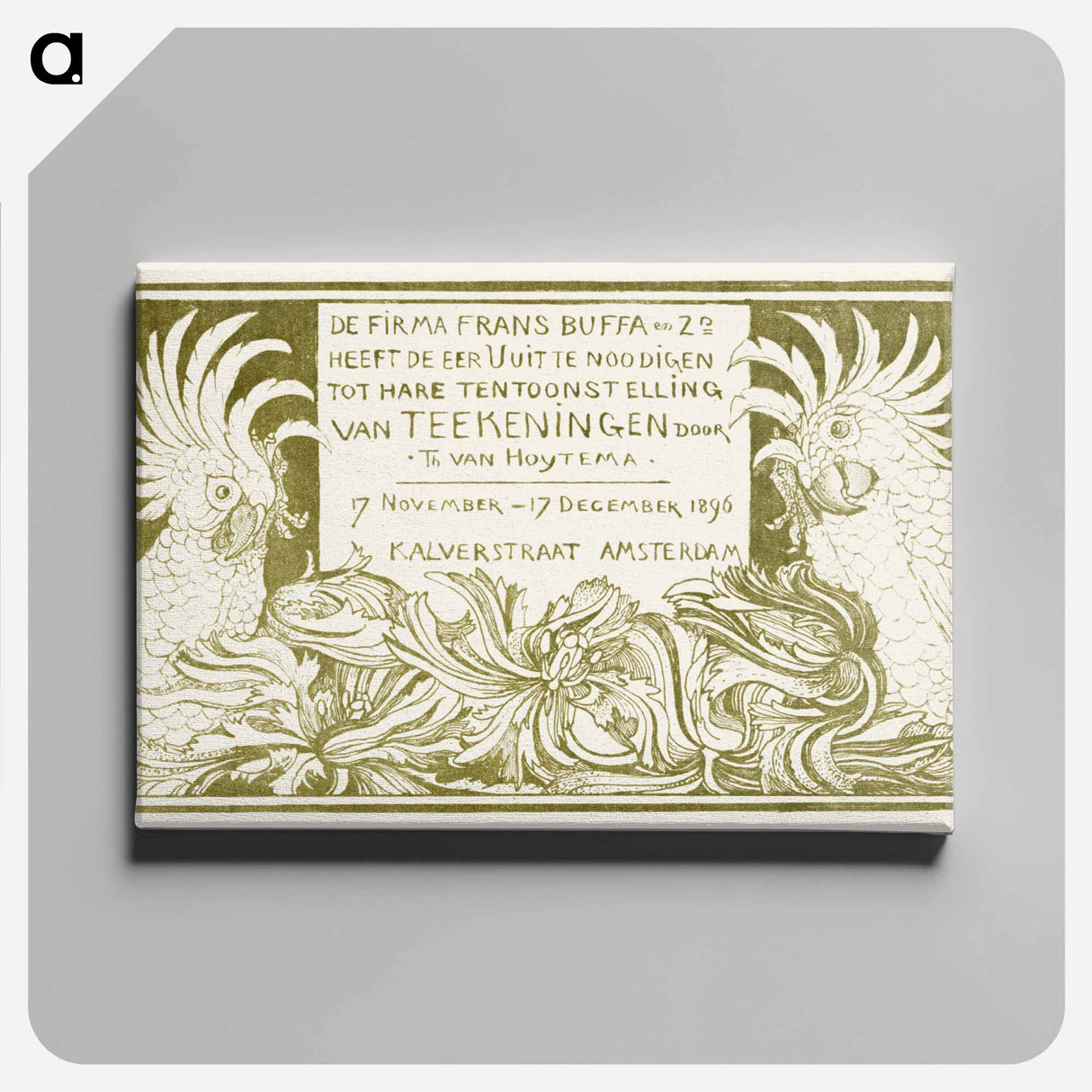 Uitnodiging met twee kaketoes - Theo van Hoytema Canvas.