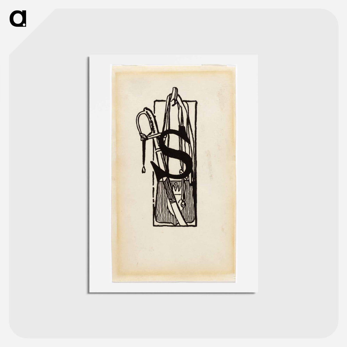 Kaksi rakuunaa -runon alkukirjain s - アルバート エーデルフェルト Postcard.