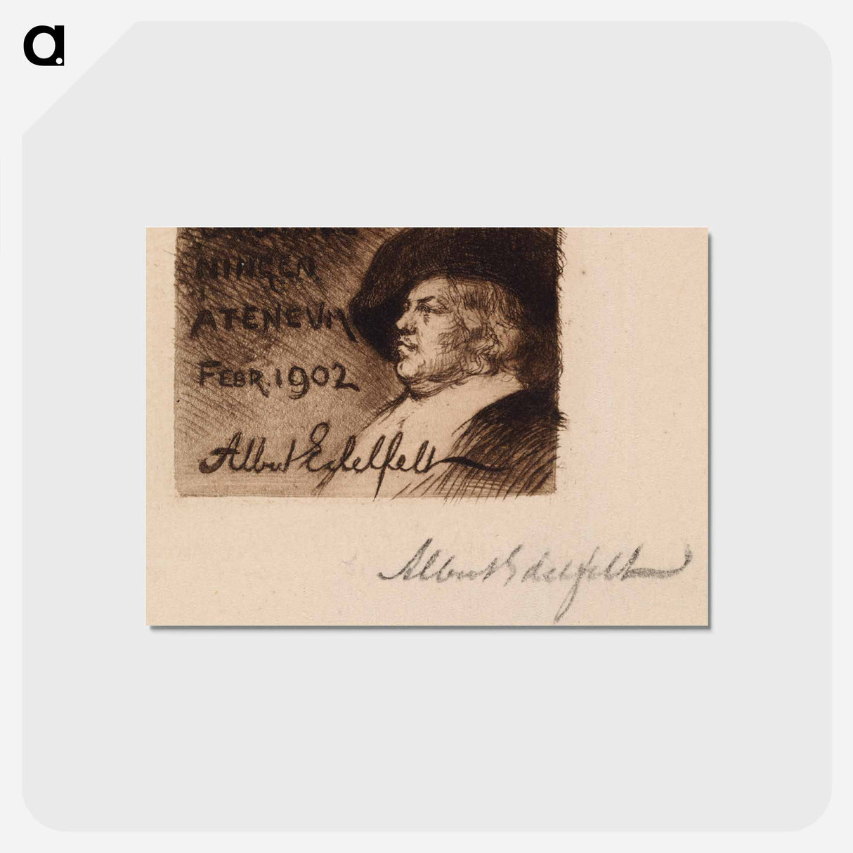 Invitation to Albert Edelfelt's exhibition - アルバート エーデルフェルト Postcard.